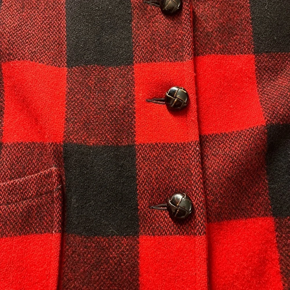 Vintage Woolrich wool Women's buffalo plaid Jacket 80s size large - Picture 3 of 7
